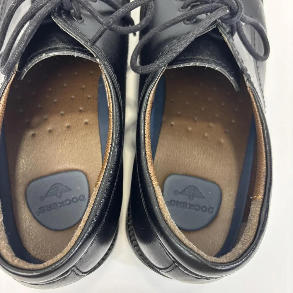 Dockers Cap Toe Derby Dress Shoes Mens Size 14W Black Leather Comfort Cushion